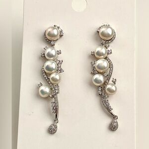 E128-Premium S925 Light Golden Metallic Freshwater Pearl Earring